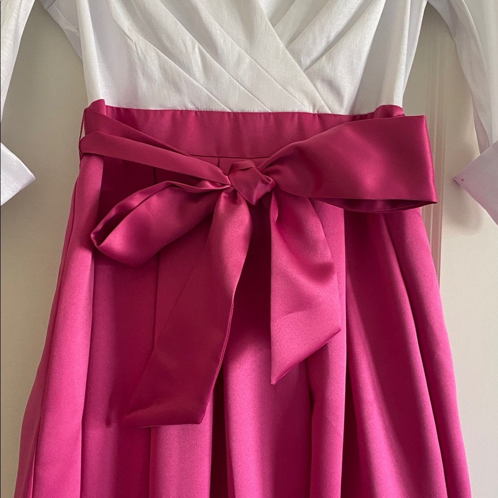 Jessica Howard Fuchsia Maxi Skirt with Waist Tie - Picture 4 of 7